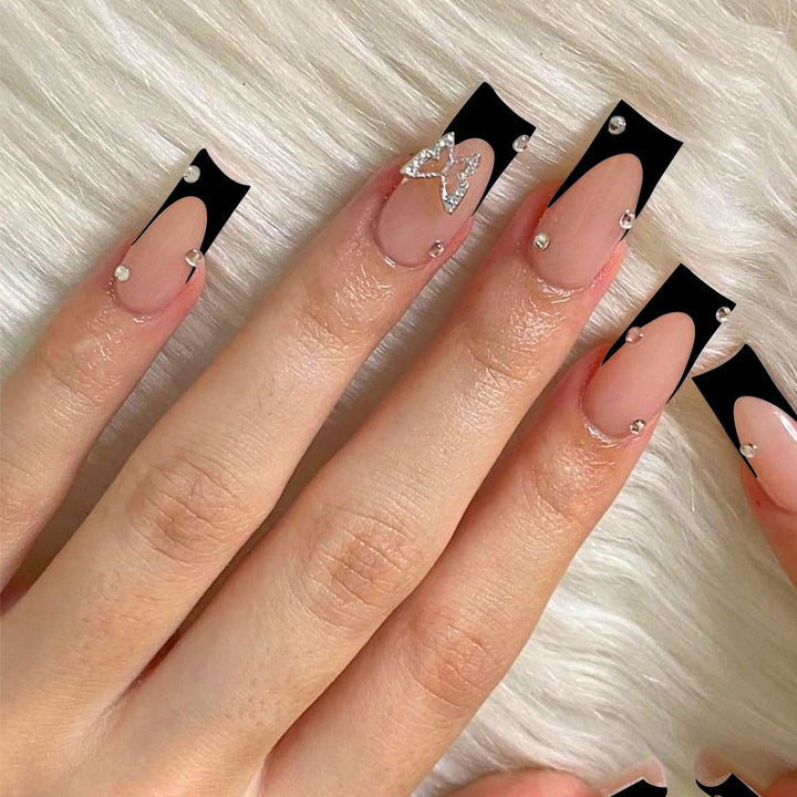 Elegant Butterfly Decorative Press-On Nail Extensions Bowlift