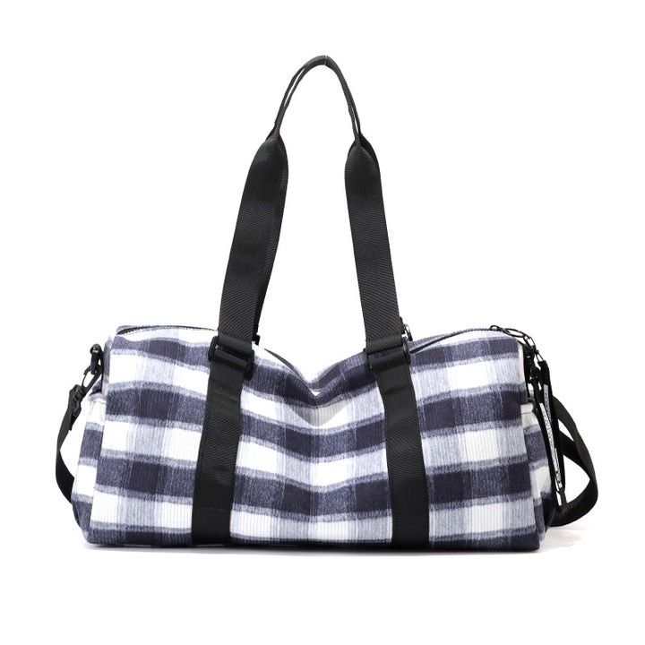 Stylish Checkered Gym Duffle Bag Bowlift