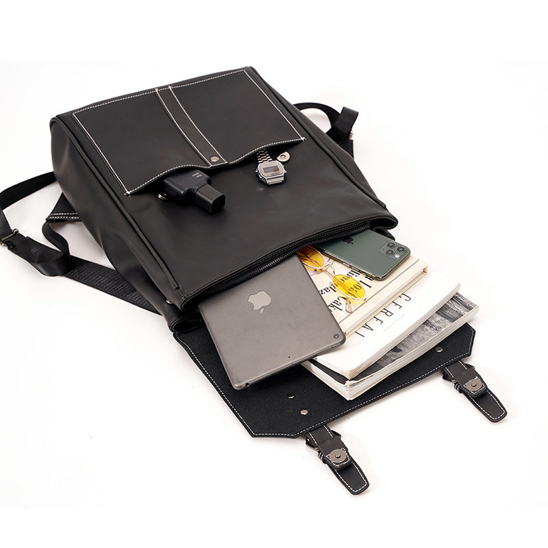 Versatile Leather Backpack Bowlift