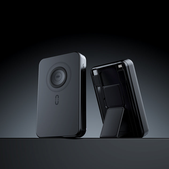 Portable power bank with integrated stand function and fast charging system Bowlift