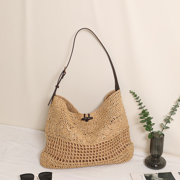 Hand-knotted shopper bag with trendy mesh design Bowlift
