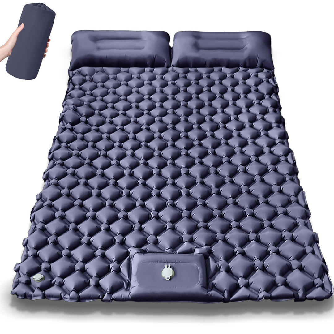 Comfortable double air mattress with integrated pillows Bowlift