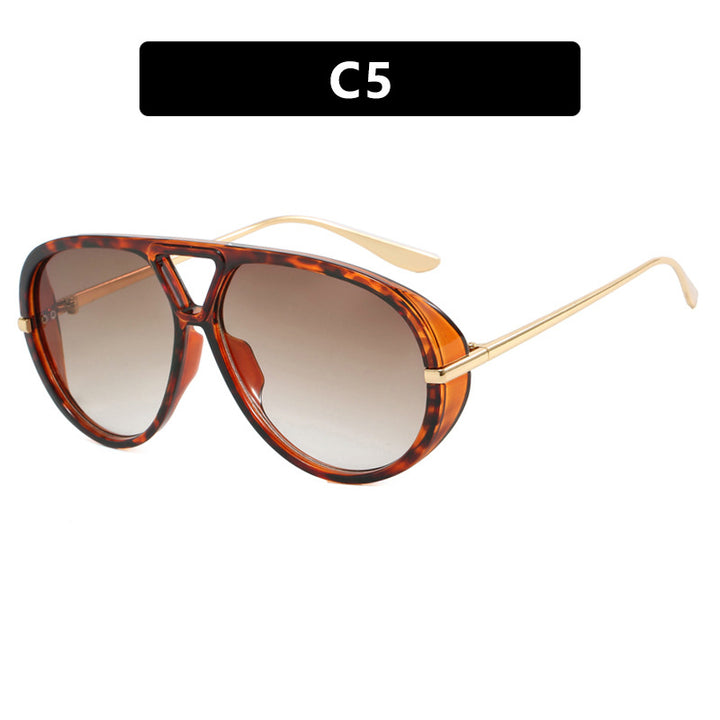 Women's oversized sunglasses with elegant plastic frame and mirrored lenses Bowlift