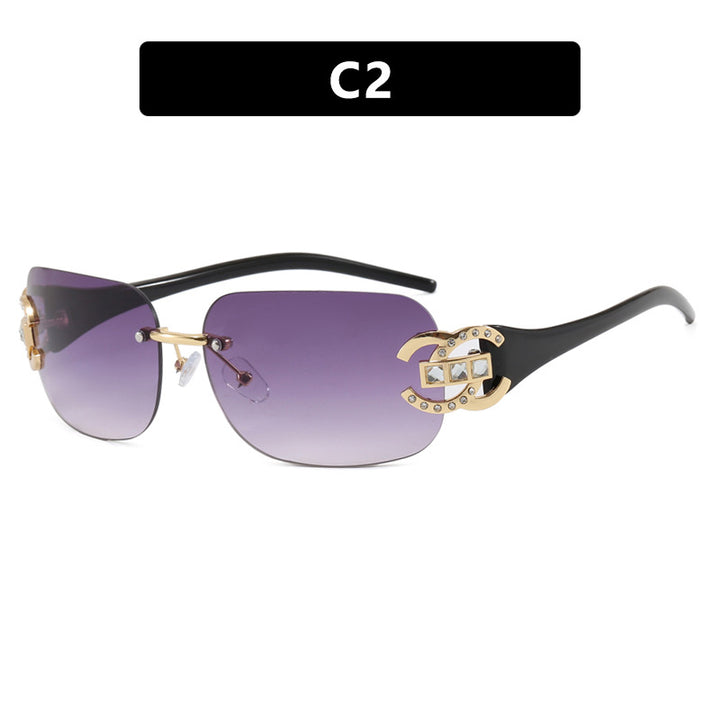 Women's fashionable sunglasses with luxurious geometric frame and protective UV filter Bowlift