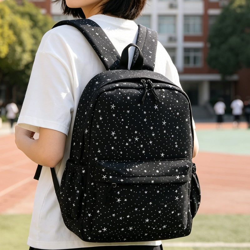 Backpack with Sparkling Star Motif Bowlift