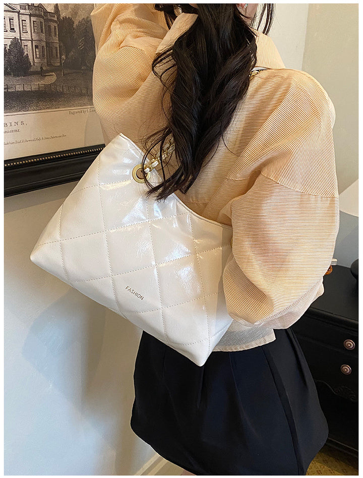 Quilted Faux Leather Tote Bag Bowlift
