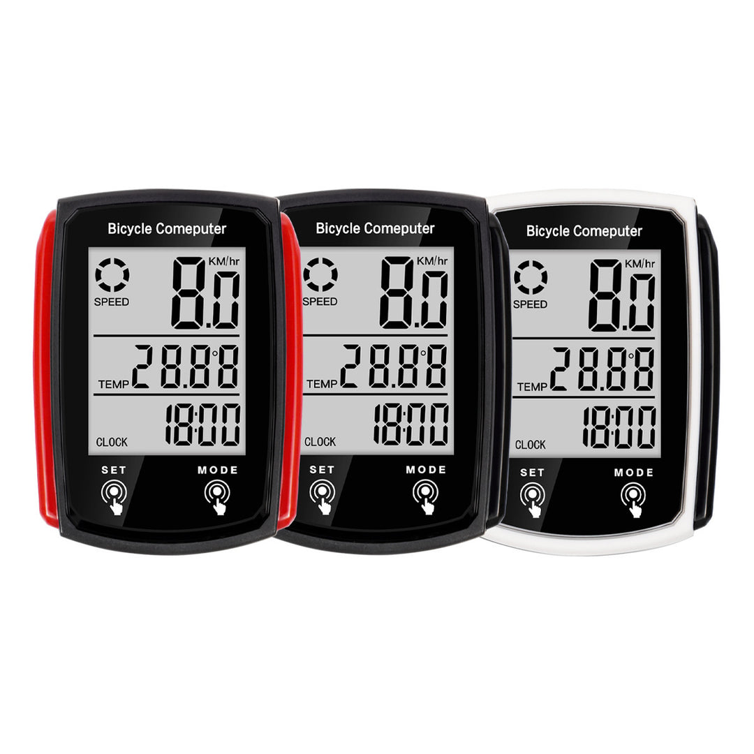 Multi-Function Bicycle Computer With Large Lcd Speedometer Temperature Clock