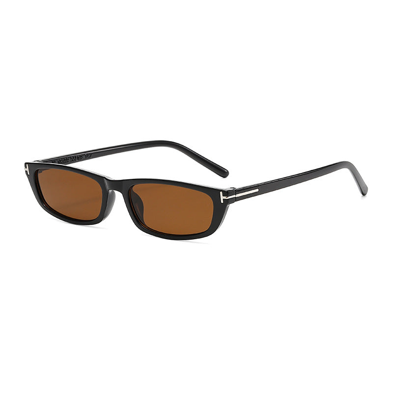 Women's fashionable sunglasses with narrow frame and brown lenses Bowlift