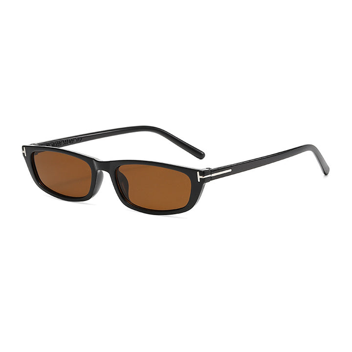 Women's fashionable sunglasses with narrow frame and brown lenses Bowlift