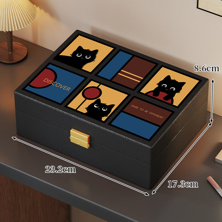 Decorative Cat-Themed Jewelry Organizer Box