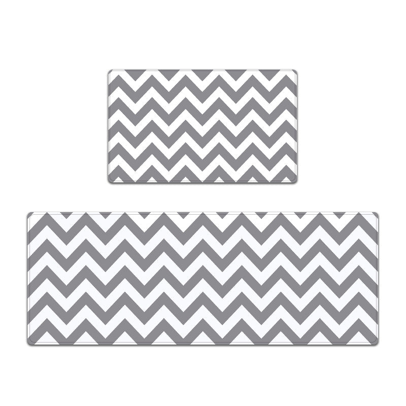 Modern Chevron Pattern Kitchen Mat Set Bowlift