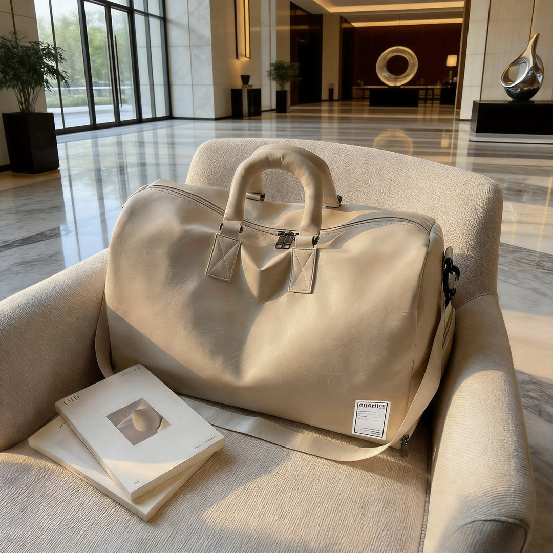 Premium Leather Travel Holdall Bowlift