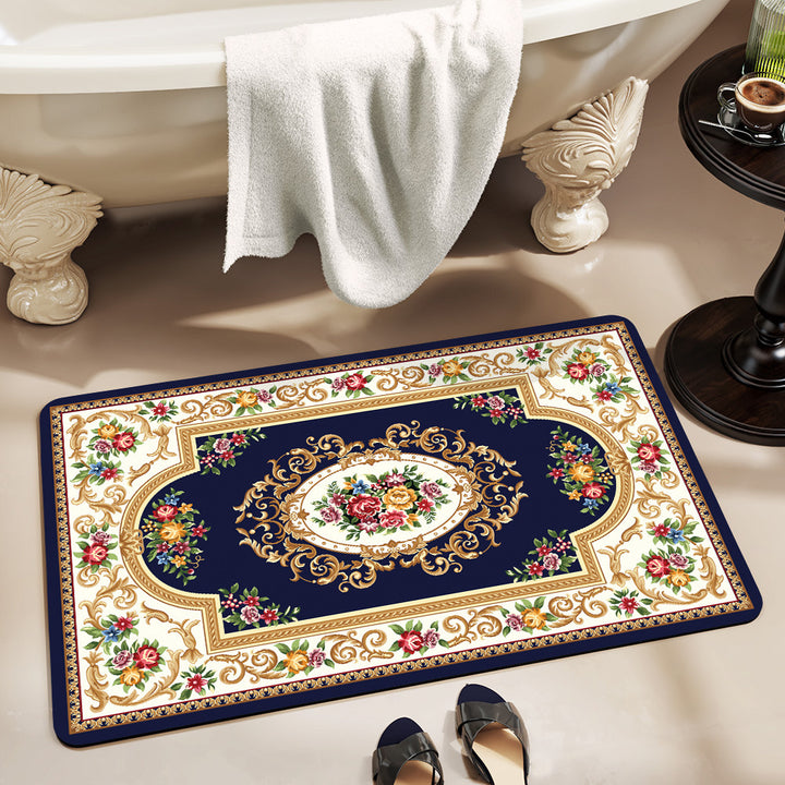 Elegant Floral Bathroom Area Mat Bowlift