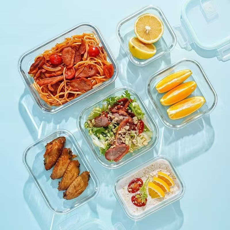 Stackable Airtight Borosilicate Glass Meal Prep Container Set with Leakproof Lids Bowlift