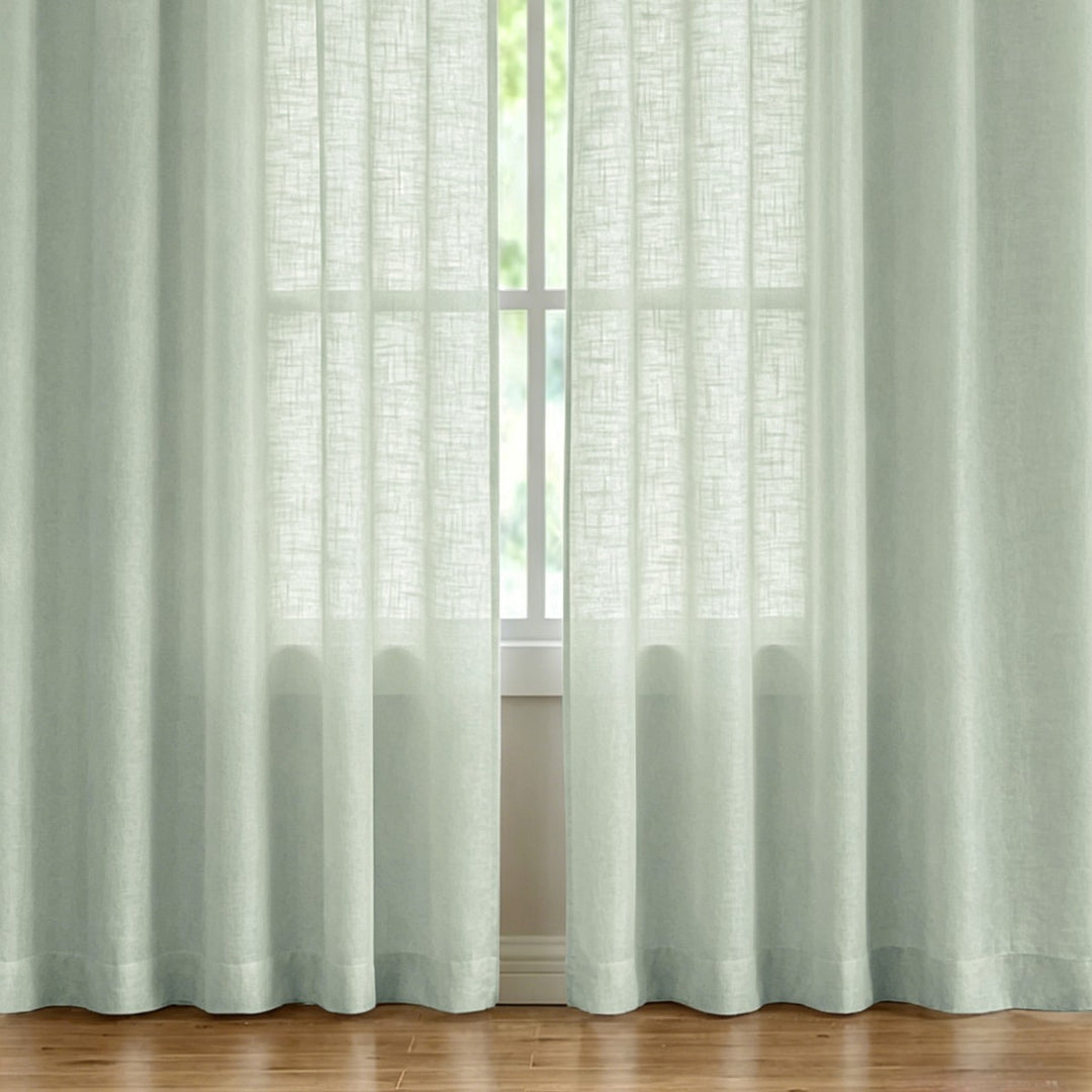 Sheer Linen Window Curtains Bowlift