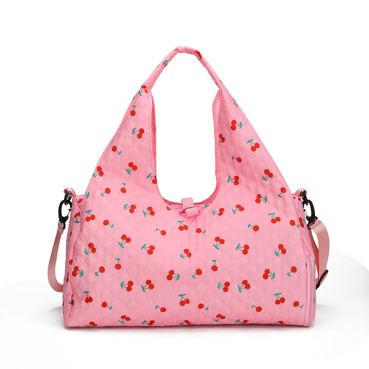 Floral Pattern Quilted Shoulder Bag Bowlift
