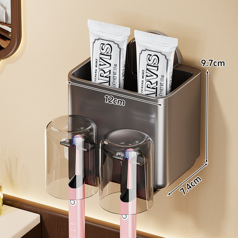 Wall-Mounted Toothbrush and Toothpaste Organizer