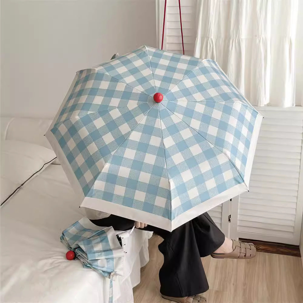 Ladies Foldable Umbrella with Double-layer Protective Structure Bowlift