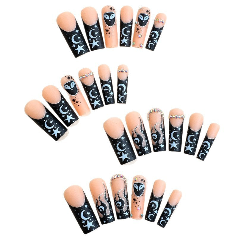 Celestial-Themed Press-On Nail Art Bowlift
