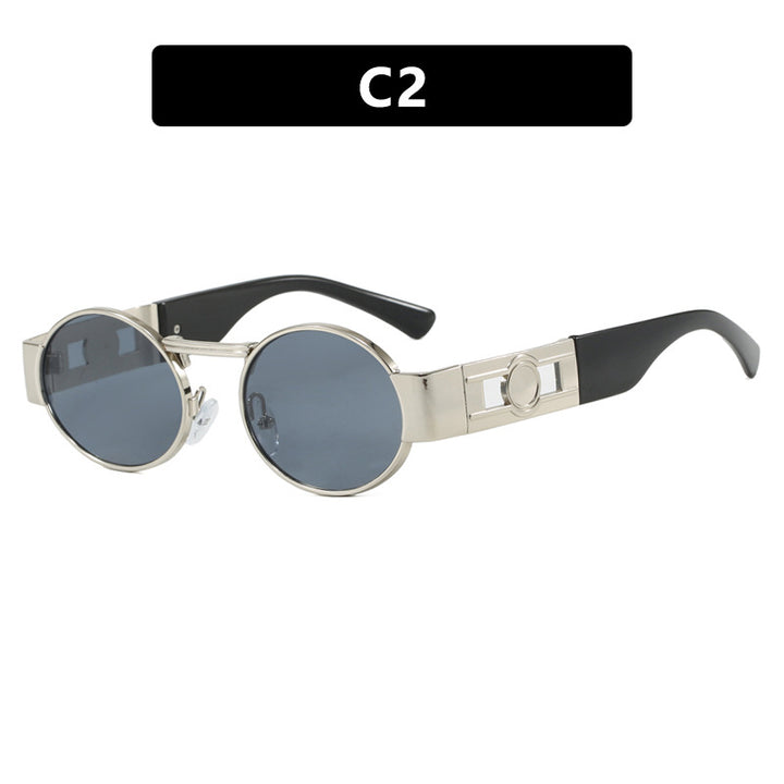 Ladies round sunglasses with fashionable metal frame and UV protection Bowlift