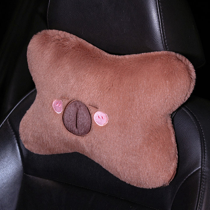 Plush Neck Support Pillow with Animal Design Bowlift