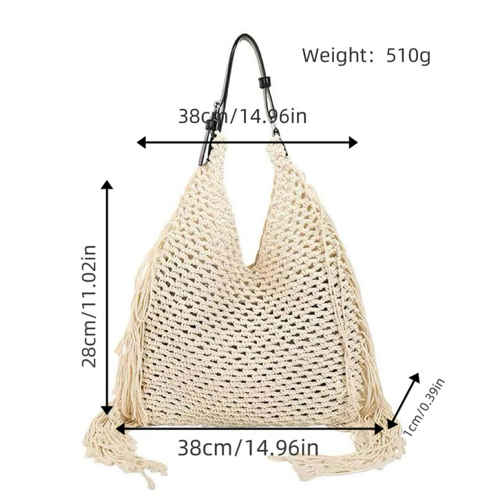 Structured beach bag with fringe details Bowlift