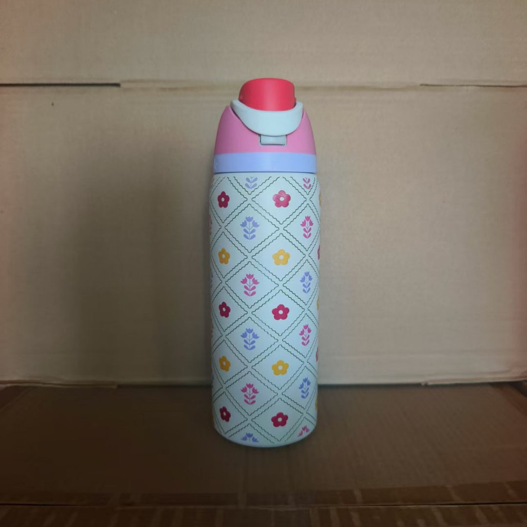 Insulated Stainless Steel Vacuum Water Bottle With One-Touch Flip Lid And Leakproof Safety Lock