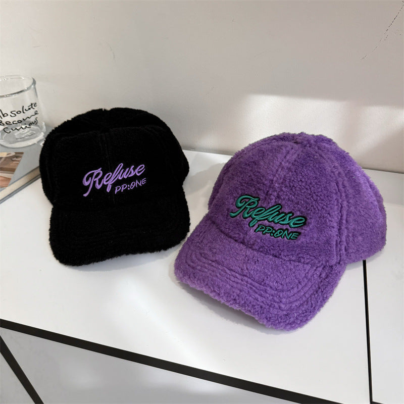 Women's Fuzzy Textured Baseball Cap Bowlift