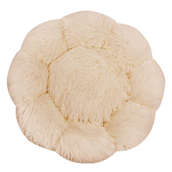 Flower-Shaped Plush Dog Bed