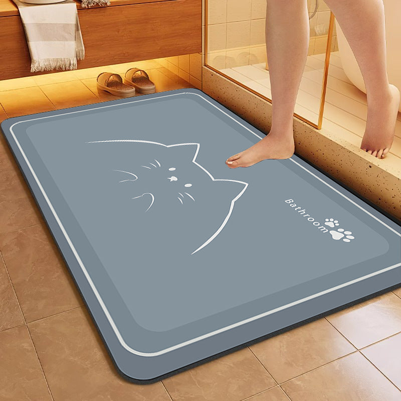 Cute Cat-Themed Bath Mat