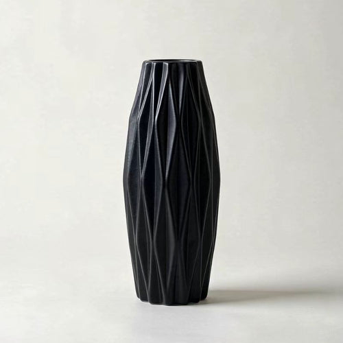 Textured Geometric Ceramic Vase Bowlift