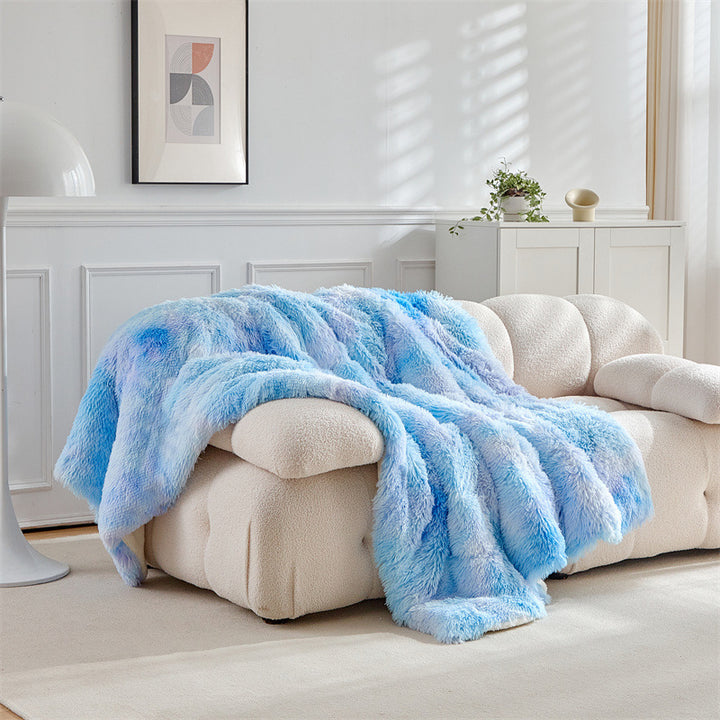 Luxurious Faux Fur Throw Blanket Bowlift