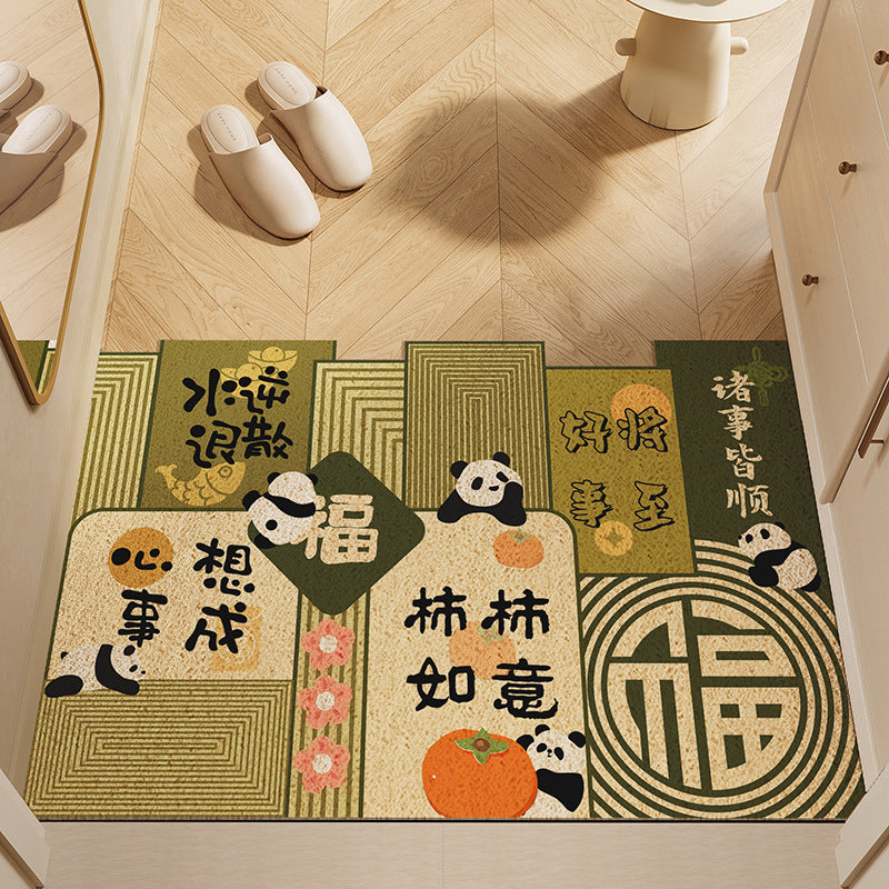 Panda-Themed Decorative Floor Mat