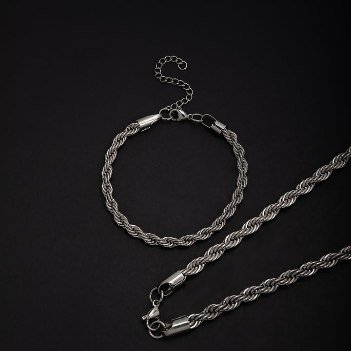 Stylish Braided Chain Jewelry Set Bowlift