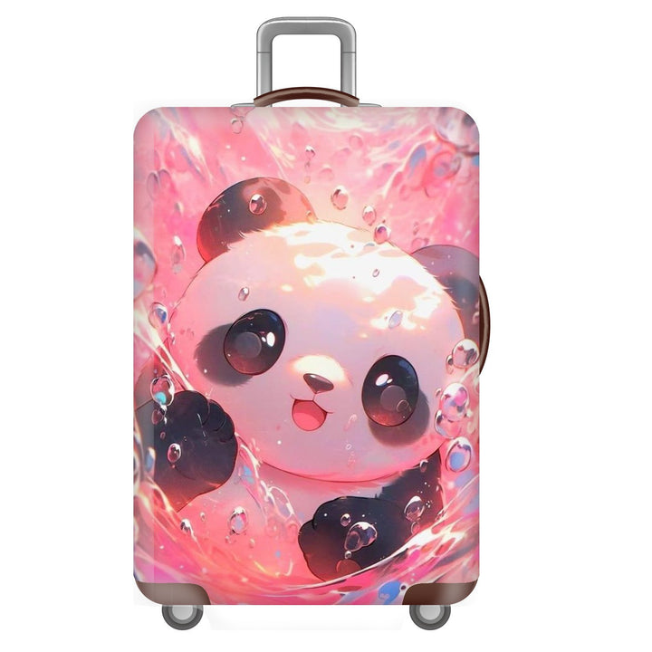 Unisex non-elastic suitcase cover for hard shell trolley with cute panda design, stretch protective cover with handle and wheel openings Bowlift