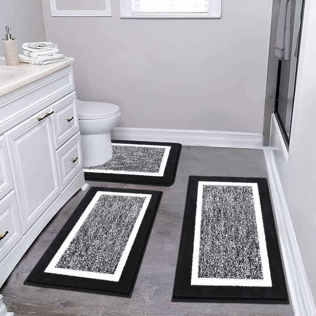 Plush Microfiber Bath Mat Set Bowlift