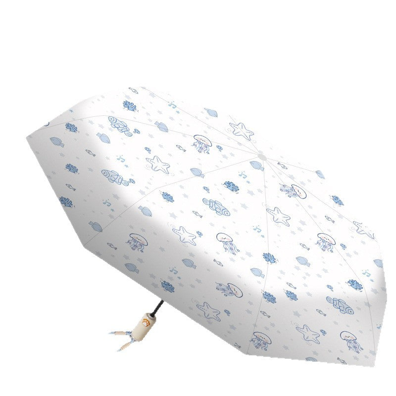 Women's Foldable Umbrella with Cute Unicorn Design Bowlift