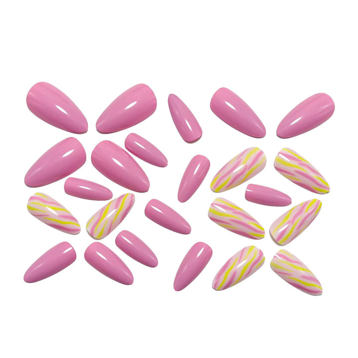 Artificial nails with modern graphic design Bowlift