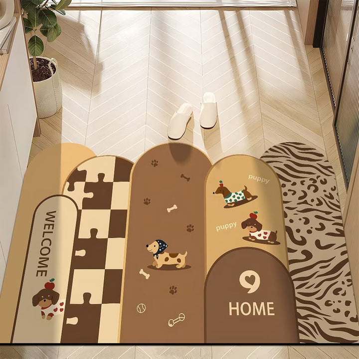 Fun Dachshund-Themed Bath Mat