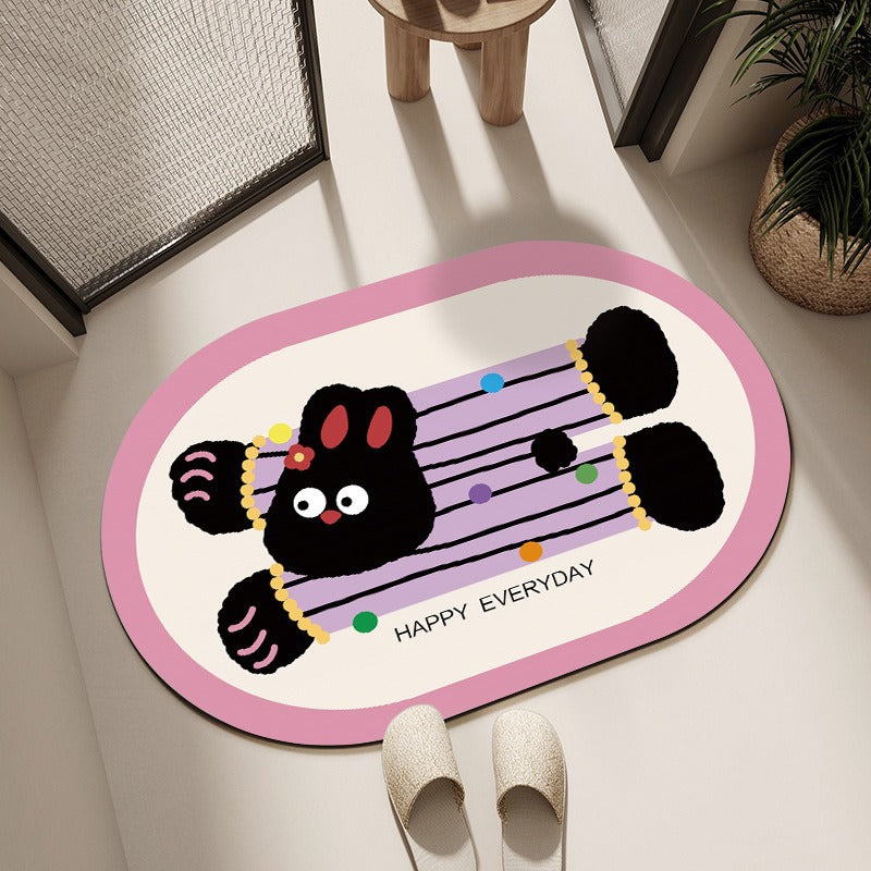 Playful Cartoon-Themed Bath Mat Bowlift