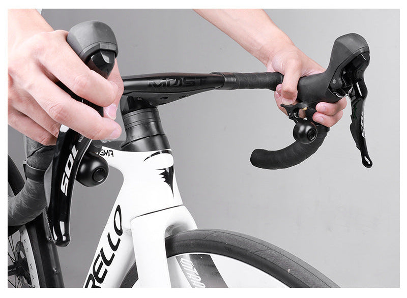 compact bicycle handlebar bell with quick release clamp and ergonomic thumb lever Bowlift