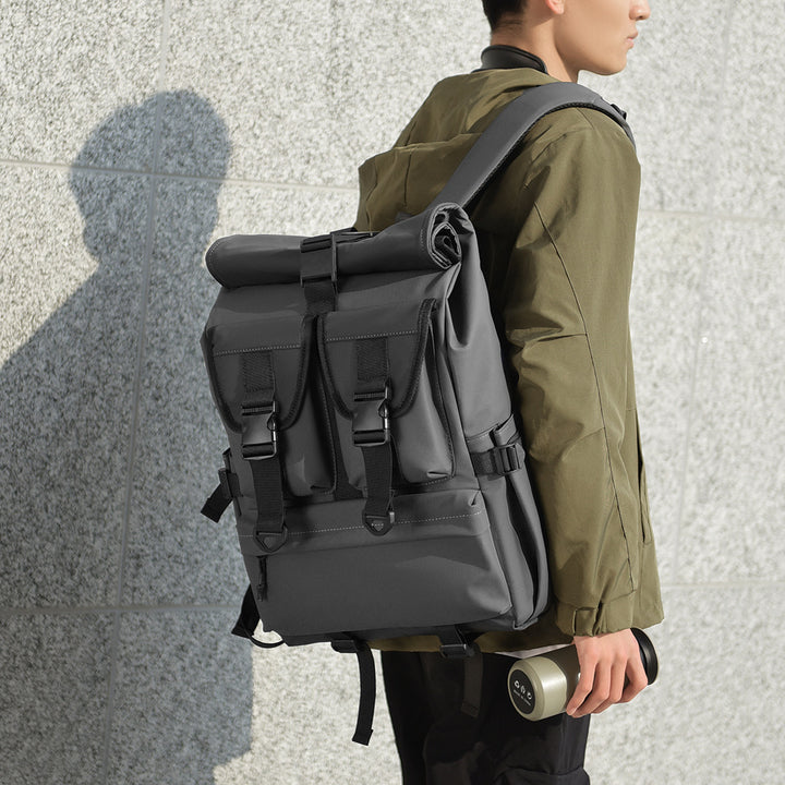 Versatile High-Capacity Roll-Top Backpack Bowlift