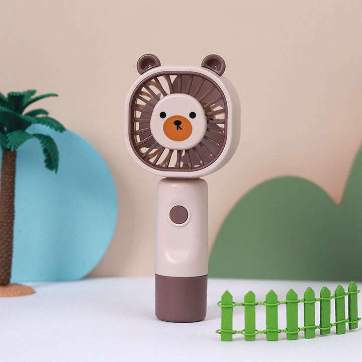 Women's Portable Hand Fan with Cute Bear Design Bowlift
