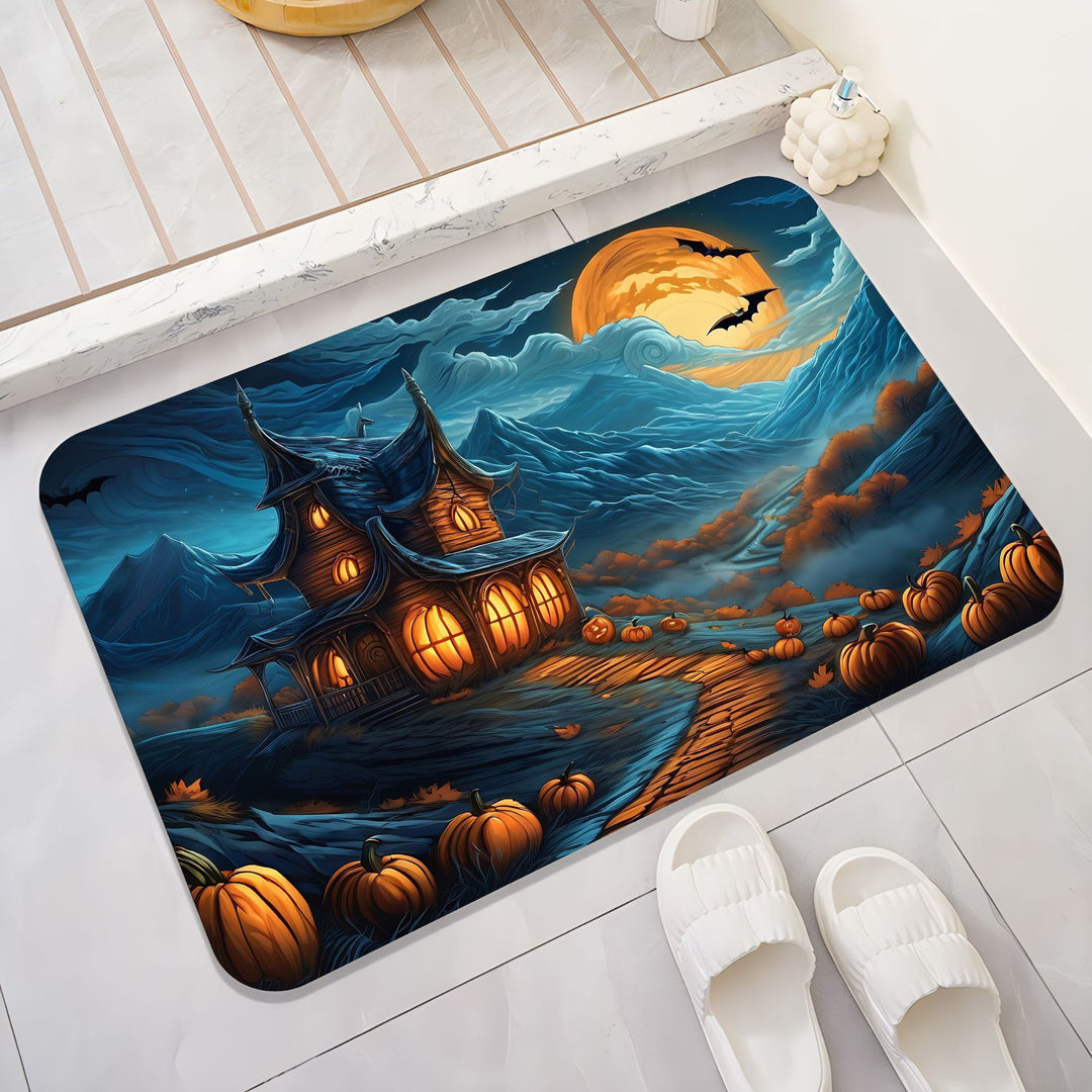Halloween-Themed Cat Decorative Mat Bowlift