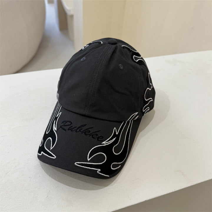 Men's Graphic Flame-Embroidered Baseball Cap Bowlift