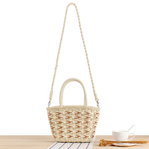 Braided Designer Handbag with Removable Shoulder Strap Bowlift