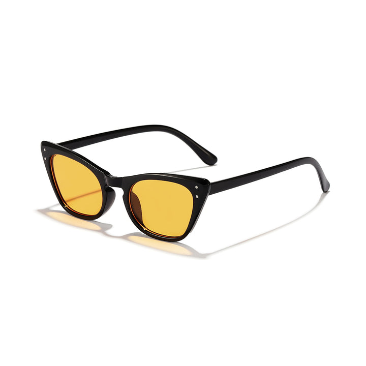 Ladies Cat-Eye Sunglasses with Mirrored Lenses and Stylish Frame Bowlift