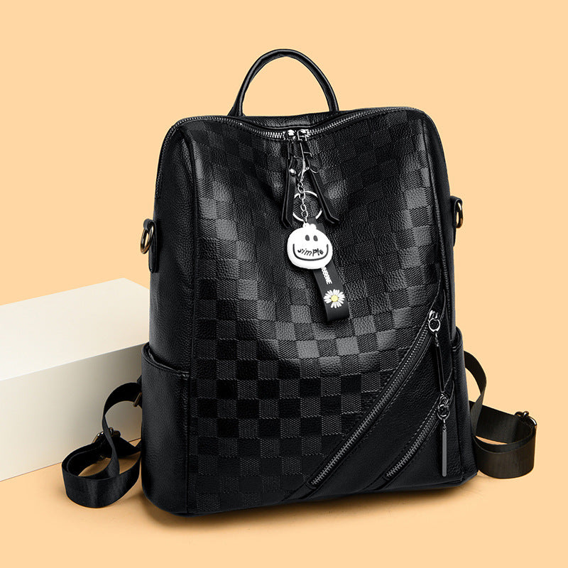 Checkered Pattern Stylish Backpack Bowlift