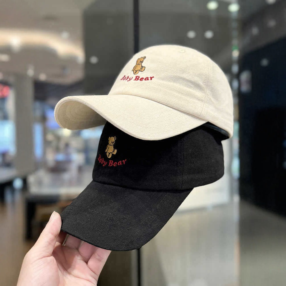 Women's Cute Embroidered Bear Cap Bowlift