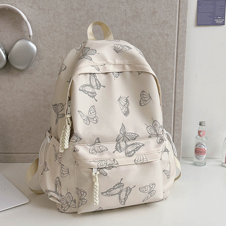 Elegant Butterfly Print Backpack Bowlift